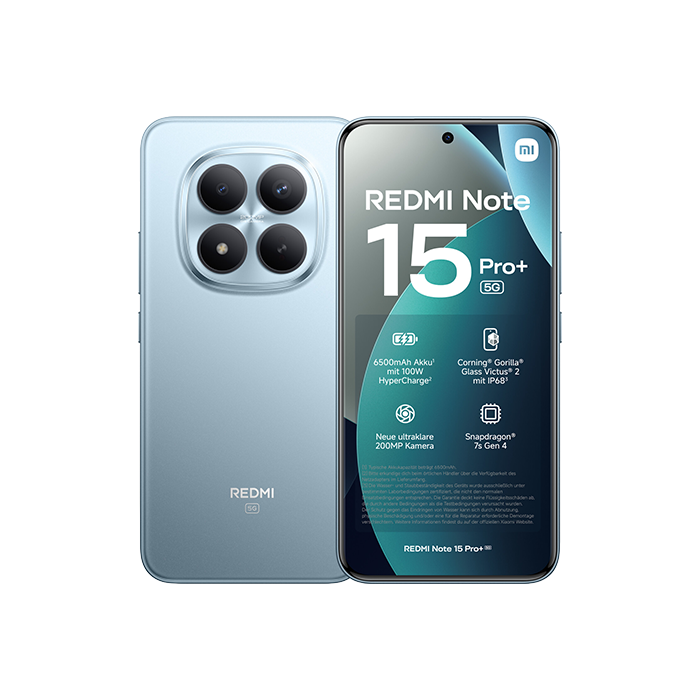 Xiaomi Redmi Note 15 Pro+ 5G Dual Sim 8GB RAM 256GB - Glacier Blue