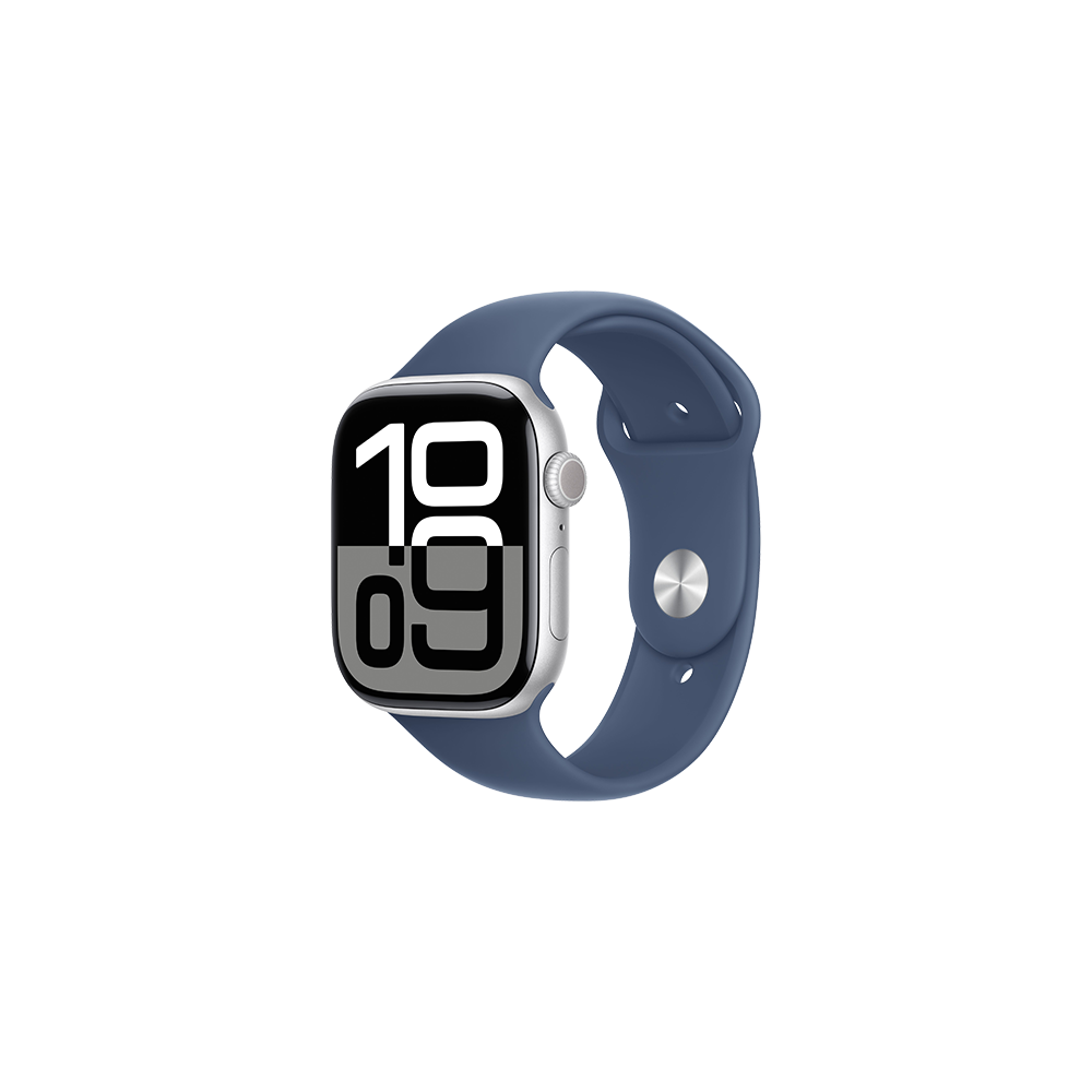 Watch Apple Watch Series 10 GPS 46mm Silver Aluminium Case with Sport Band S/M - Denim