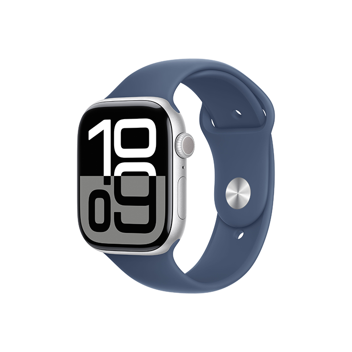 Watch Apple Watch Series 10 GPS 46mm Silver Aluminium Case with Sport Band S/M - Denim