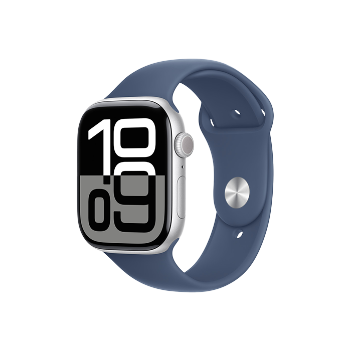 Watch Apple Watch Series 10 GPS 46mm Silver Aluminium Case with Sport Band M/L - Denim