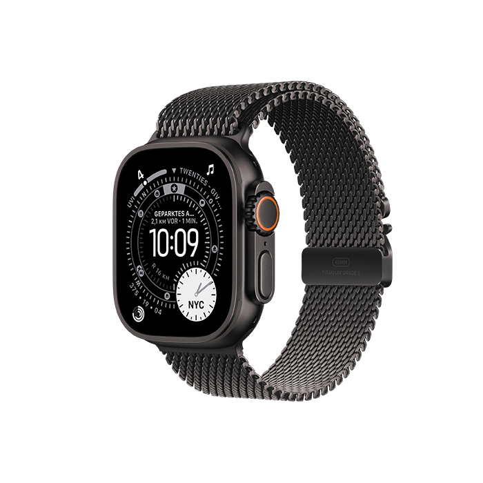 Watch Apple Watch Ultra 3 (2025) 5G 49mm Black Titanium Case with Black Titanium Milanese Loop M - Black